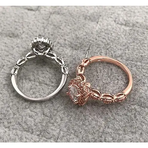 Boutique NEW Women's White Gold Filled Oval Halo Simulated Diamond Engagement Ring, Sz 7