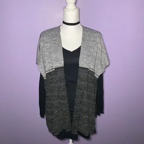 Hem & Thread NWT Heathered Grey Short Sleeve Cardigan