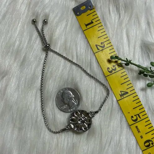 Monogram J snap button adjustable bracelet Silver