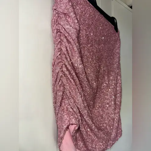 Susana Monaco Gathered Sequin Mini Skirt In Ballerina Pink