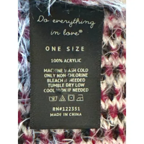 Do Everything In Love Poncho Sweater One Size 100 Percent Acrylic Plaid Pattern