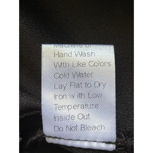 Ming Wang Black Crossover Peplum Long Sleeve Top Side Zip Size Large NWT