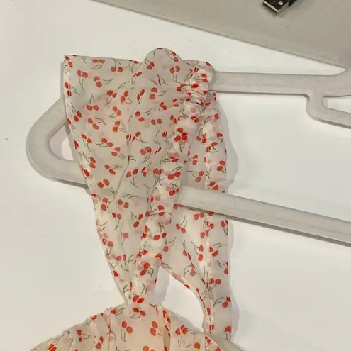 Pomelo Cherry Print Midi Dress Smocked Sundress Sleeveless Summer Coquette | M Red Size M