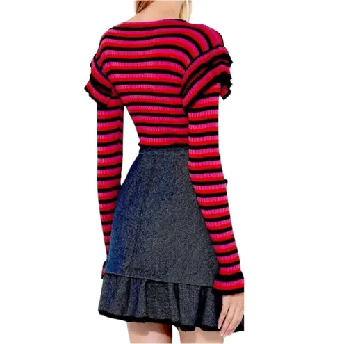 Philosophy Di Lorenzo Serafini Ruffle Sleeve Striped Sweater
