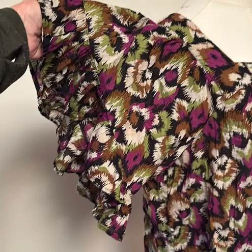 Terra & Sky Purple and Pink Ruffled Blouse