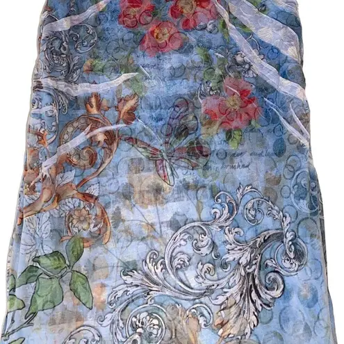 ππ€ Nally & Millie Lightweight Colorful Floral Burnout Sleeveless Top/Tank 2X Blue