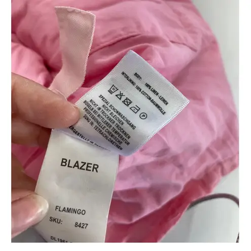 DL1961 Blazer Womens X Small Flamingo Pink Collared Slouchy Linen Jacket