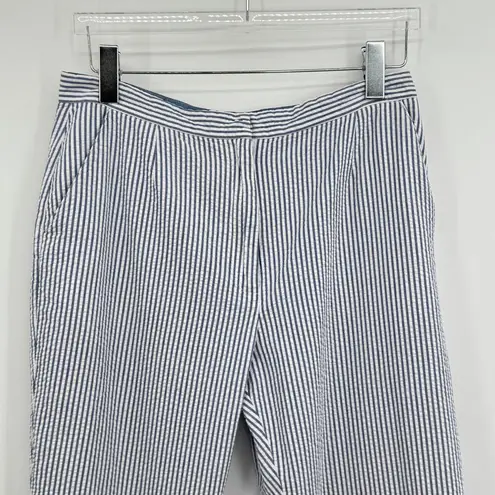 Tommy Hilfiger pants women's 14 ankle seersucker blue white stripe nautical