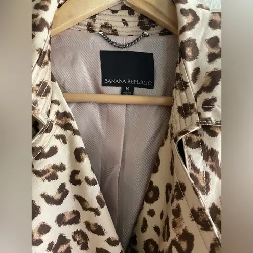 Banana Republic  Leopard Print Maxi Trenchcoat