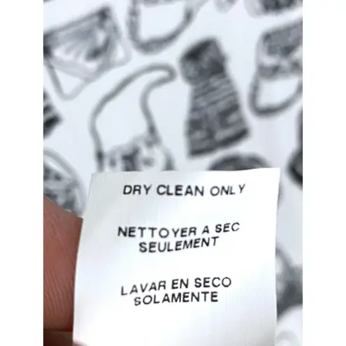 Karen Kane Handbag Purse Scarves Tie Front V Neck Blouse Top L Monochrome NWT