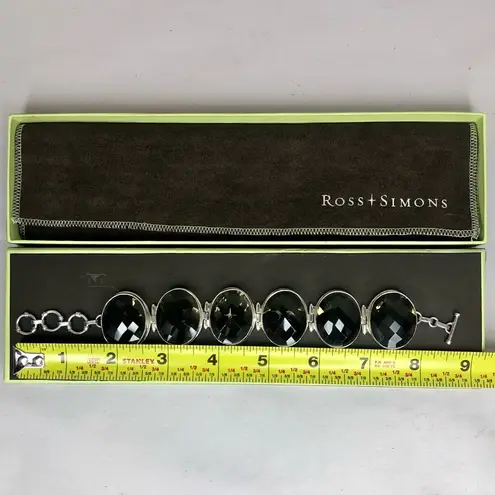 Ross Simons Sterling Silver Oval Faceted Smoky Topaz Toggle Bracelet