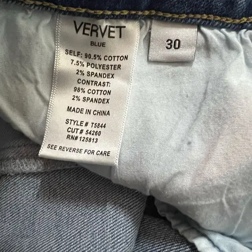 Vervet Reworked, Tri Tone Cropped Jeans. Blue Size 30