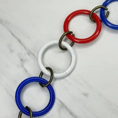 Vintage Red White Blue Chain Link Belt Size S/M Patriotic