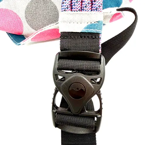 KAVU Rope Sling Bag Polka Dot Gray Pink Teal Shoulder Backpack Purse 0100460