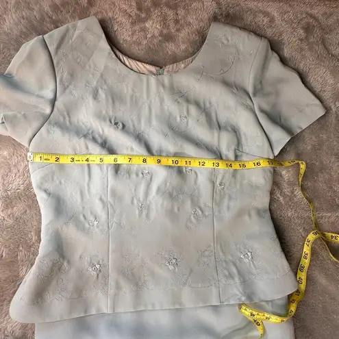 Donna Morgan Petites Women's Vintage Embroidered Formal Dress in Blue Size 10