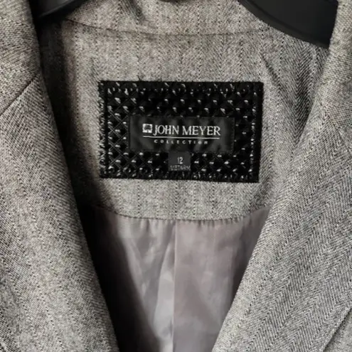 John Meyer Collection Gray Blazer 12 Tailored Timeless Classic Career 1 Button