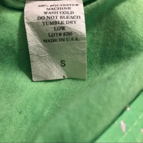 Popular Sports Womens Tank Top LOVE KEY WEST Green Size Small Fringed Crop Top