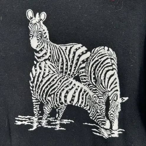 Jess Jane Top Womens XL Black Red Hearts Zebras Safari Bedazzled Embellished Y2k