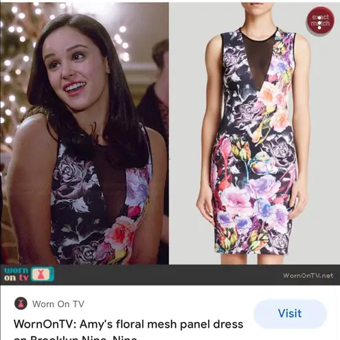 Clover Canyon Floral Mesh Panel Sleeveless Dress