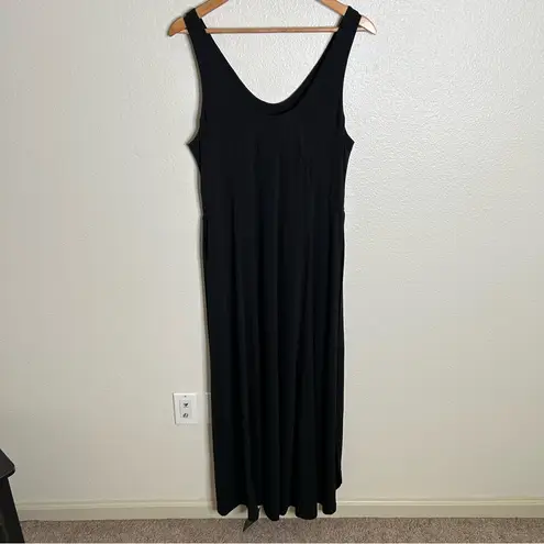 Halara NWT U Neck Backless Split Flowy Maxi Casual Tank Dress black large