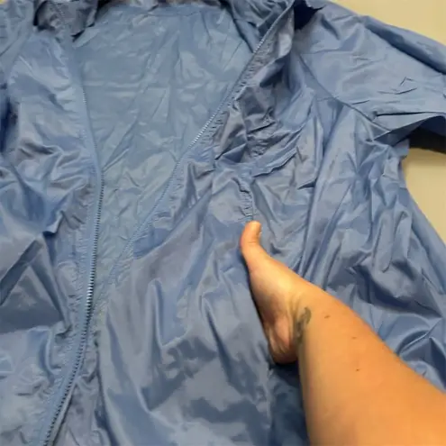 Woman Within 3XL Blue Windbreaker Jacket Plus Size Mid-Length Casual