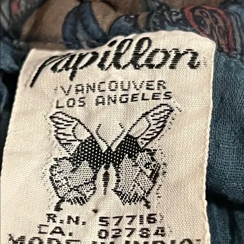 Bohemian Paisley Maxi Skirt made in India est. small Blue