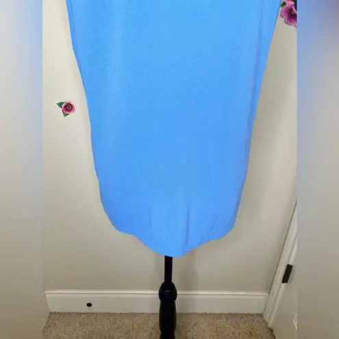 Kori Embroidered Light Blue V Neck Floral Tank Top Size Large