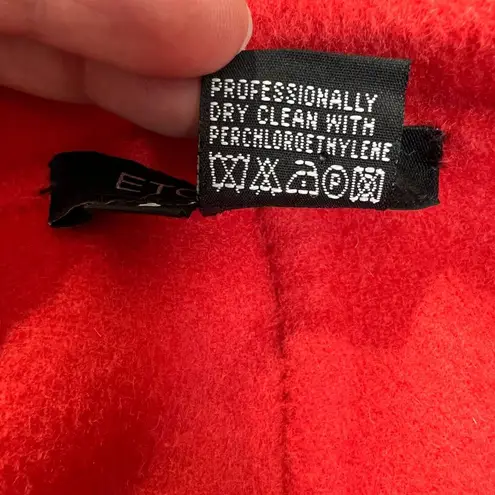 Etcetera Cardigan Jacket Womens 6 Coral Wool Angora Belted Long Sleeve V-Neck