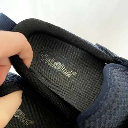 Orthofeel quincy blue knit sneaker shoes comfort velcro strap women's 8 x