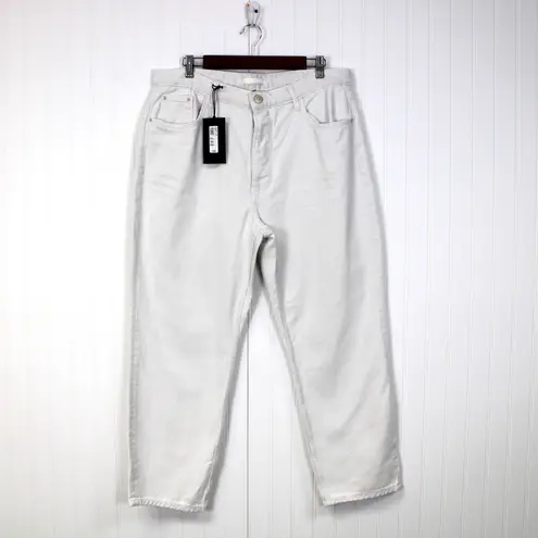 River Island Womens US12 Luxe Collection Jeans White Straight Leg Button Fly - Image 2