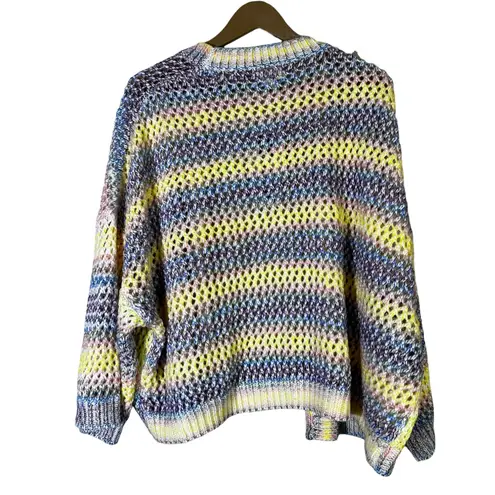 143 Story NWT Chunky Knit Stripe Cardigan Womens S Multicolor Oversized Beachy