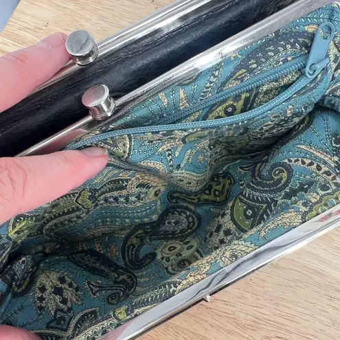 HOBO Black polished leather Lauren Clutch wallet