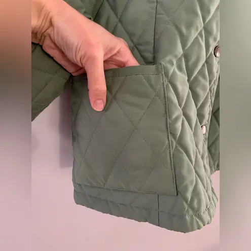 Brooks Brothers 346 Quilted Jacket Button Up Plaid Lined Green Size 8 Size S M