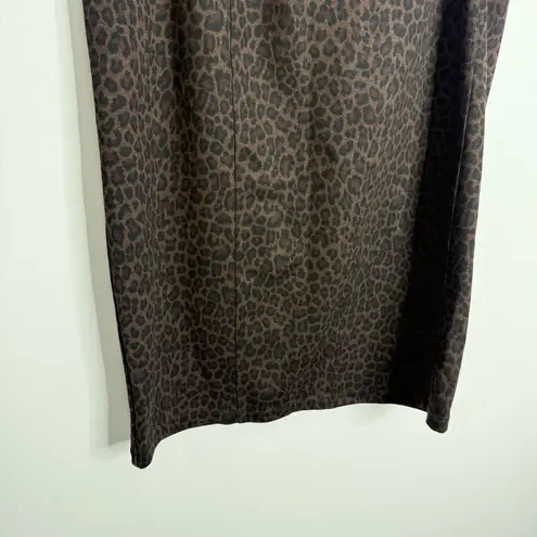 NWOT Stitch Fix Liverpool Bia Knit Leopard Print Pencil Brown/Black Skirt Sz 14 Brown