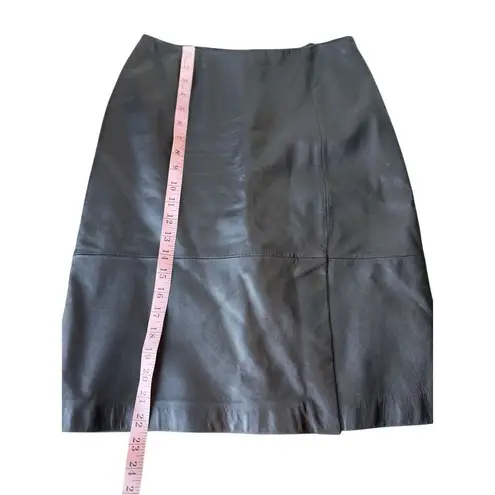 Mixit Vintage 1990’s Black Genuine Leather High Waisted Pencil Skirt Size 6