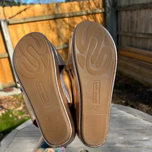 Gentle Souls GENTLEā SOULS Lori X-band Leather Sandal In Rose Gold size 7