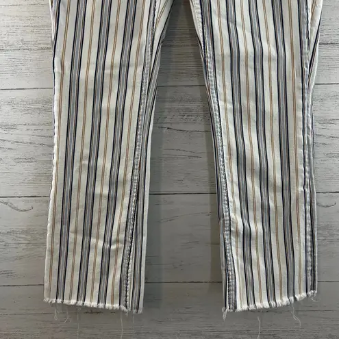 Pilcro High Rise Boot Cut Striped Pants Size 26 White