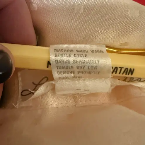 Lisa Intimates Satin Nightshirt Champagne Polka Dot Button Front M Size M