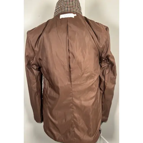 ASTR The Label Brina Plaid Double Breasted Blazer Size Small New Plaid Brown