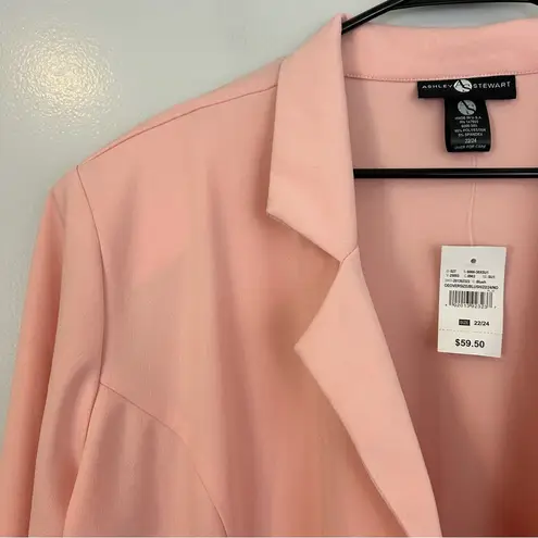 Ashley Stewart NWT Pale Pink Open Front Drapey Blazer Size 22/24