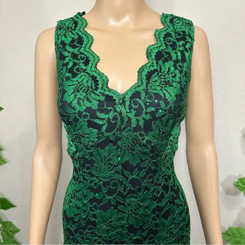 Candalite Emerald Green Lace Formal Maxi Gown New