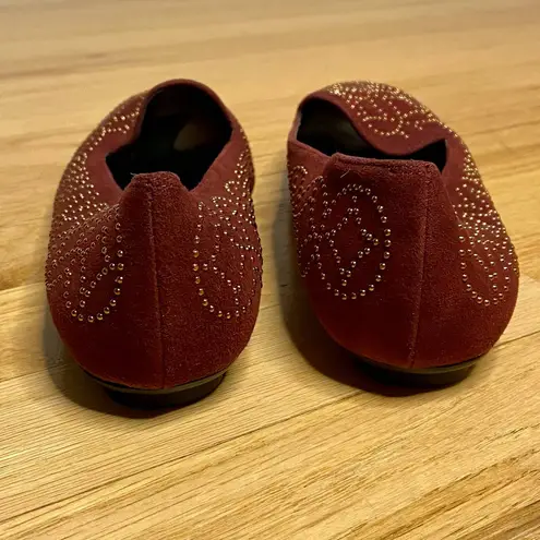 VANELi Flats Sagar Burgundy Women's Size 6 Gold Bead Embellishments Red