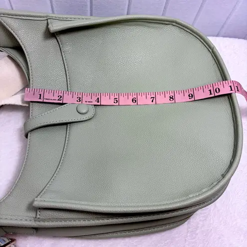 ah+dorned Vegan Leather Messenger Bag with Adjustable Guitar Strap Green