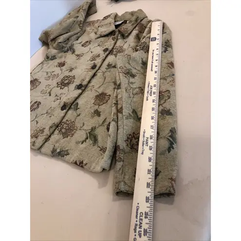 Studio Works Women Jacket 5 button Open Front Small Button-up Floral Feminine