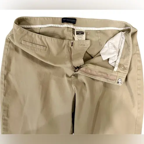 Dockers VINTAGE 🍒LADIES 8 🍒CHINO KHAKI SLACKS PANTS HOOK AND ZIP CLOSURE