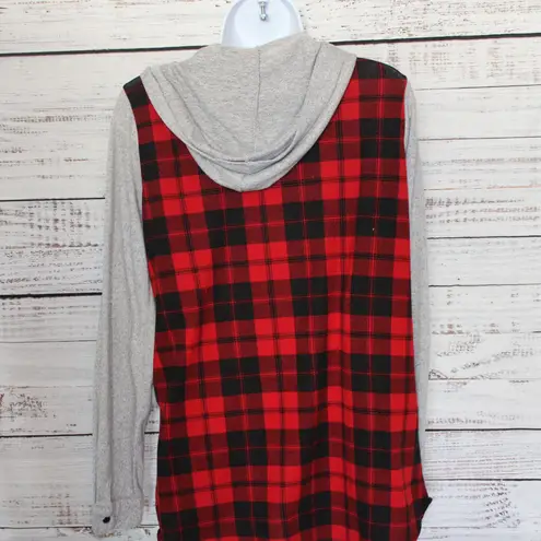 Rue 21 Plaid Hooded Flannel