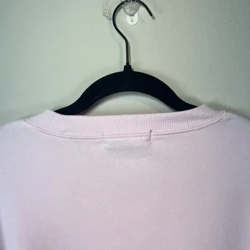 Vinyl Icons Women's Big Bow Sweatshirt Pink Black Fleece Cropped Cozy Chic Small