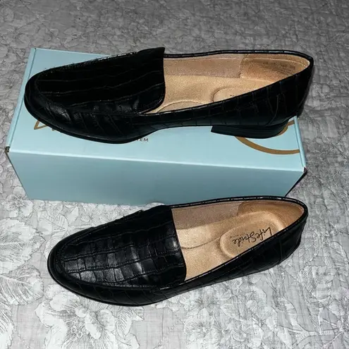 Life Stride -Margot Black Gator Loafer Shoes Business Work Wear