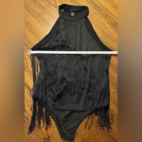 SheIn  Women’s NWOT Black Fringe Bodysuit-XL