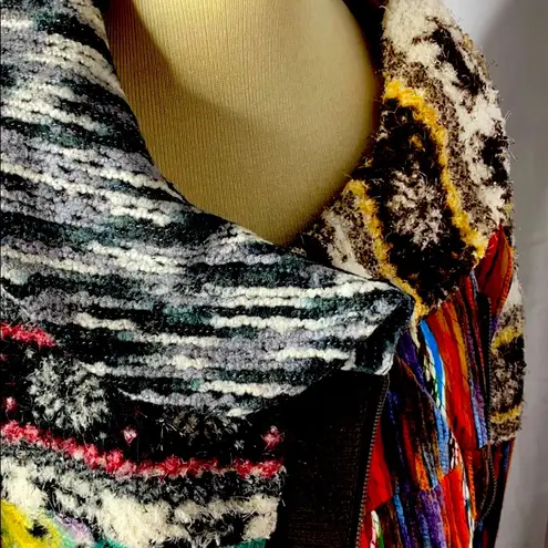 Adore Boho Artsy Patchwork Cowl Jacket Sz S